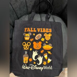 Disney Black Tote with Orange and White Fall Graphics
